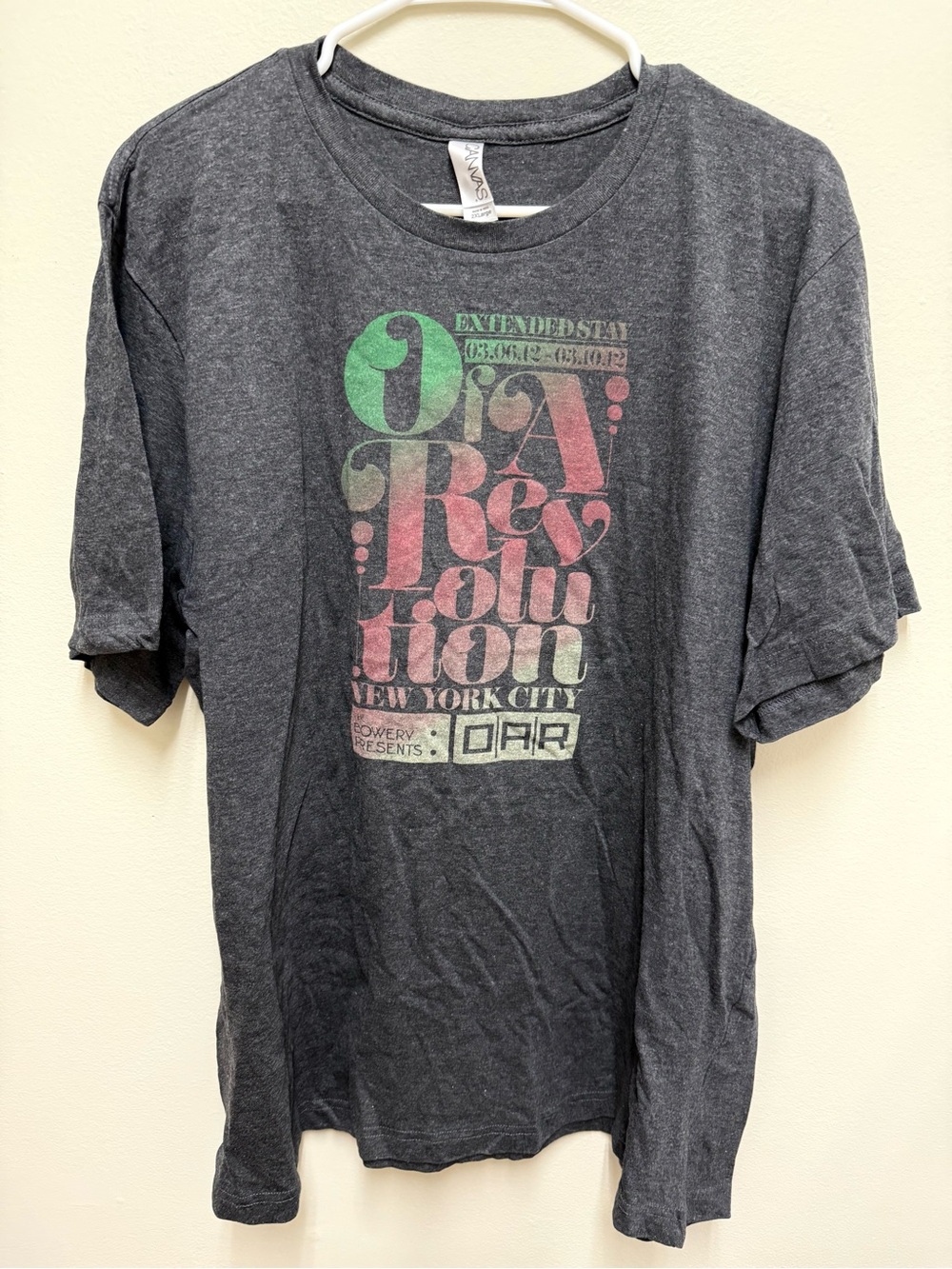 Q&A Revolution Bowery Present DAR Men’s XXL Dark Gray T-shirt